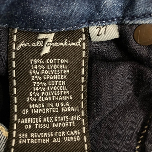 7 For All Mankind Women’s Size 27 Blue Kimmie Crop Jeans - Picture 5 of 10